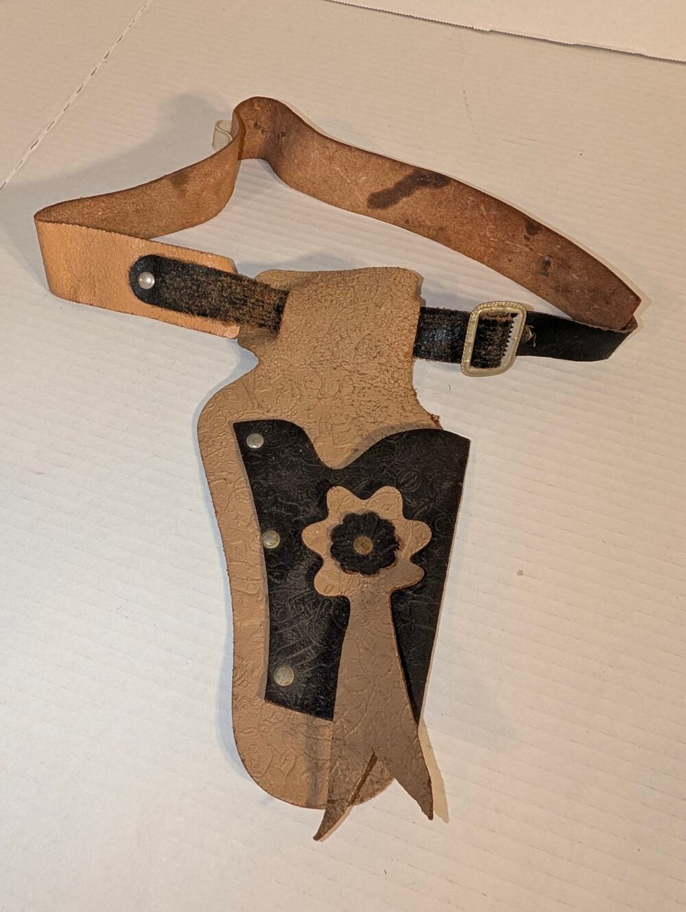 Vintage 1950s Kids Western Cowboy Toy Cap Gun Pistol Holster & Belt